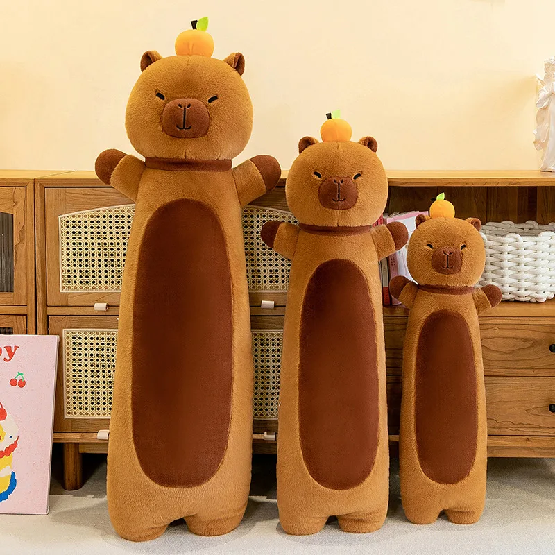 50-110cm Kawaii Giant Long Capybara Plush Pillow Soft Stuffed Animals Cartoon Toys Babys Accompany Sleeping Doll for Girls Gifts