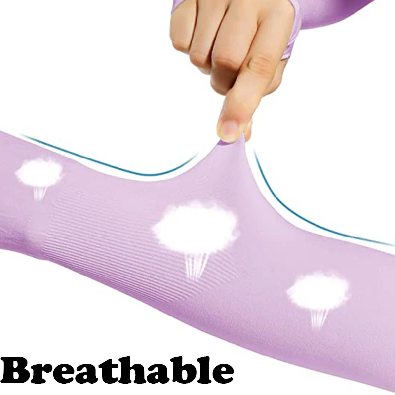 4-12 Years  Kids Arm Sleeves Summer Cooling Ice Sports Sun UV Protection Long Arm Cover Girls Boys Elastic Cycling Beach Sleeve