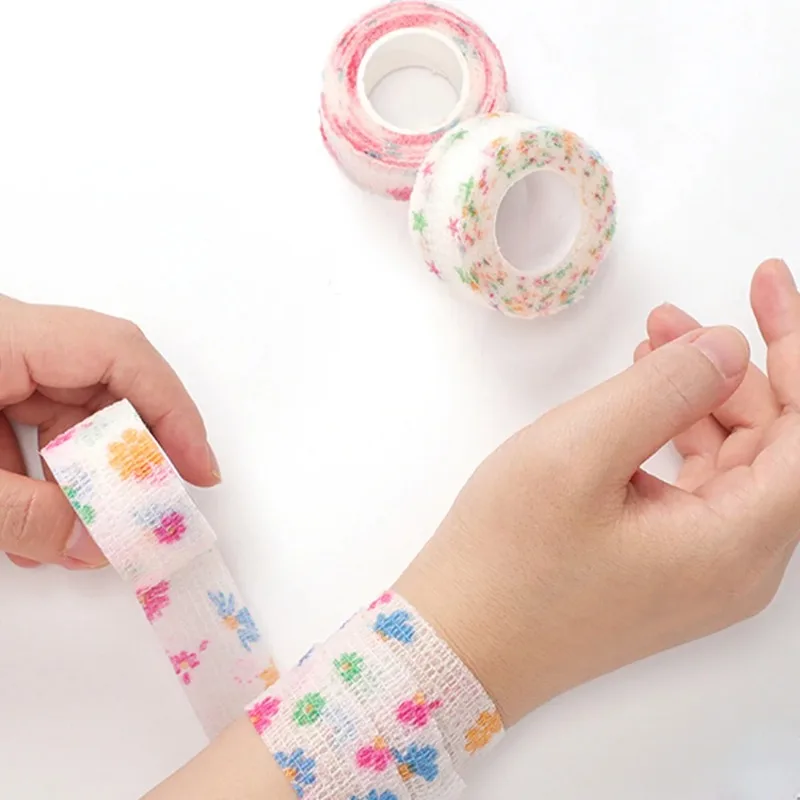 5 قطعة/الوحدة 2.5 سنتيمتر واسعة الملونة رياضي التفاف الشريط الذاتي لاصق ضمادة مرنة Elastoplast الرياضة حامي المعصم إصبع الكاحل #5