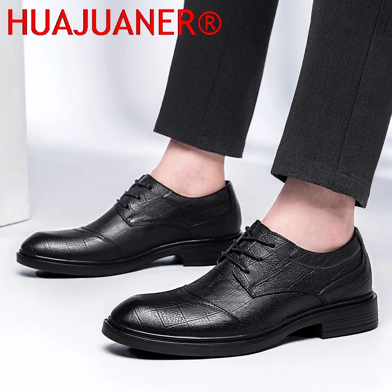 أحذية بروغ من الجلد الطبيعي مصنوعة يدويًا أحذية أكسفورد للرجال أحذية مشي مريحة أحذية رسمية كلاسيكية للأعمال