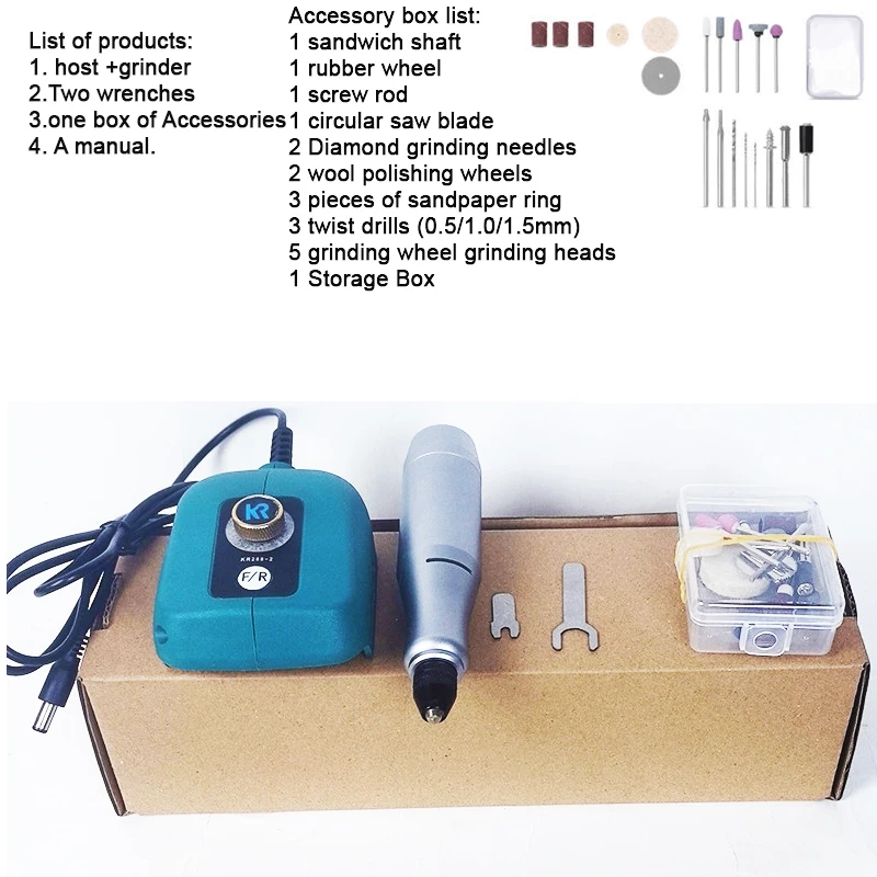 For Makita 18V Battery Mini Rotary Tool Electric Grinder DIY Electric Drill With 20 Accessories for Sanding Polishing Drilling