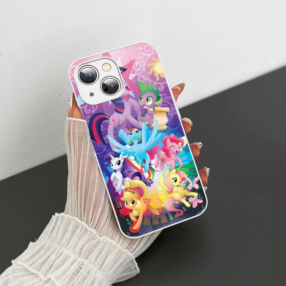 M-My Little P-Pony Phone Case Tempered Glass For Iphone 14 13 12 11 Pro Mini XS MAX 14Plus X XS XR Cover