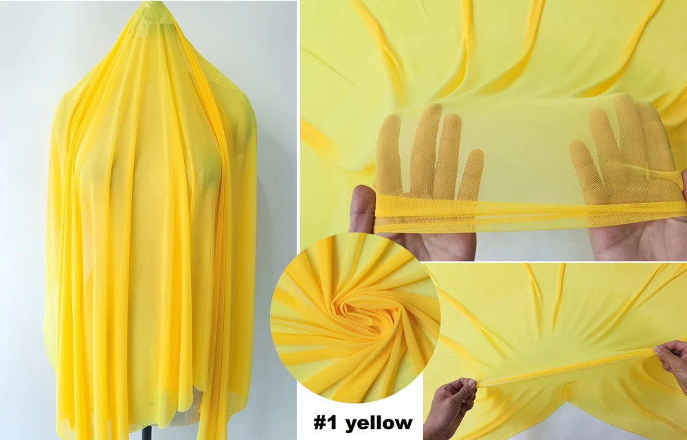 4-Wege-Stretch-Tüll, 58 Zoll breit pro Meter, hochwertiges elastisches Spandex-Mesh-Gewebe, Nylon, Unterwäsche, Strümpfe, Futter, Spitze – Detail 4