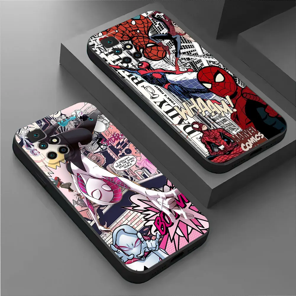 Marvel Spiderman Phone Case for Xiaomi Redmi Note 9 8 7 11 Pro 9T 11S 9S 13 Pro 8T 12 10S 12S 10 11 TPU Soft Cover Capa Armor