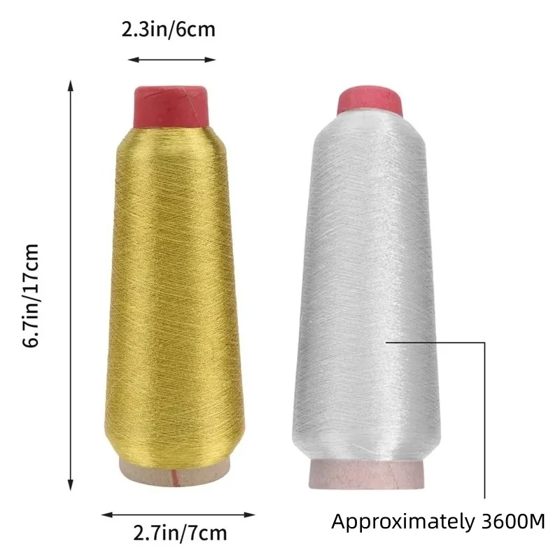3600M Per Cone Metallic Yarn 150D For Computerized Embroidery And Decorative Sewing 5 Shinny and Glittery Color Available