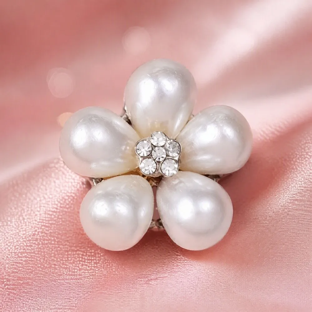 10pcs Shiny Finish Flower Flat Back Embellishments Flat Back Sew On Rhinestone Sew On Buttons Alloy Base Rhinestone Studded