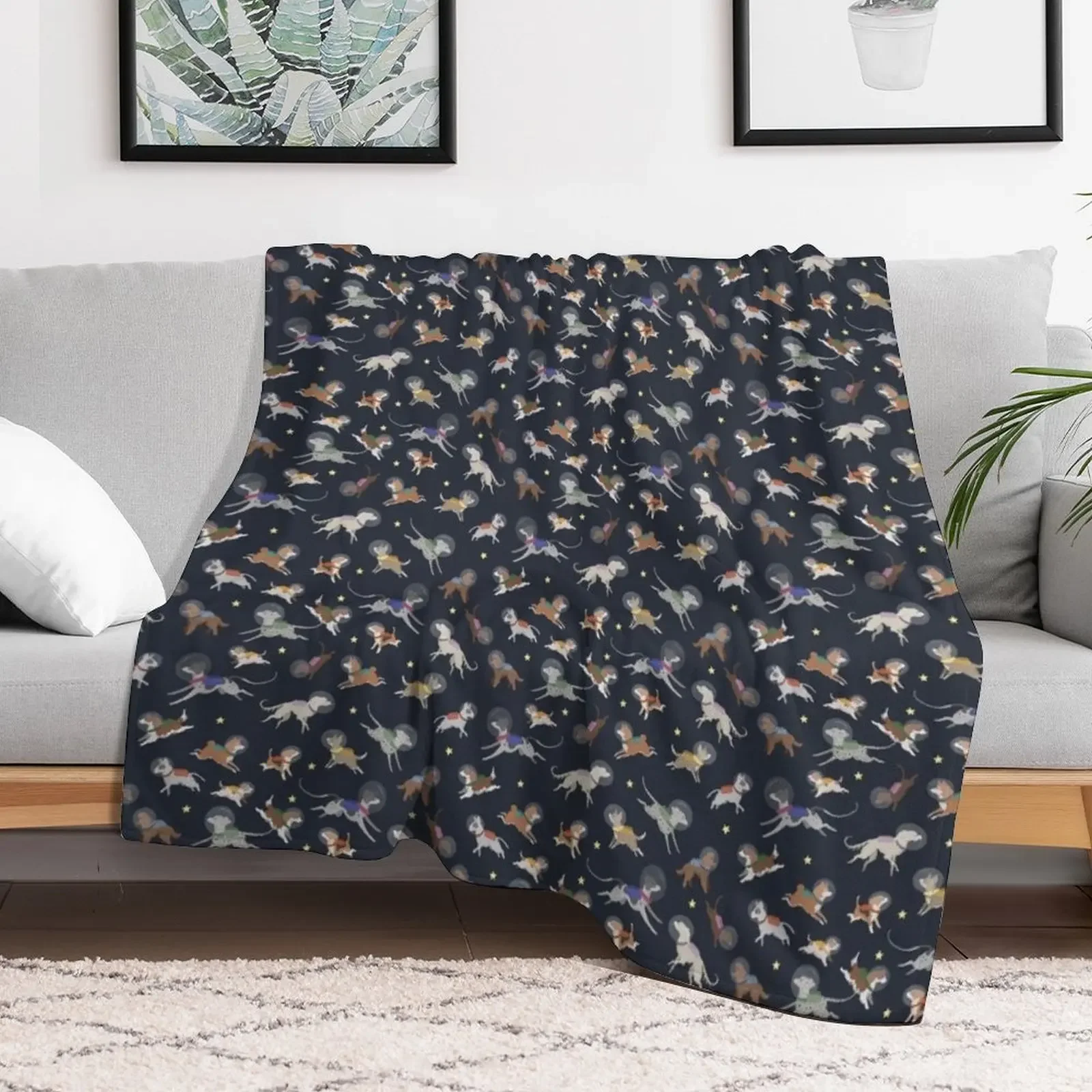 Space Pups Throw Blanket Soft Warm Blanket Gift for Men Women Adults