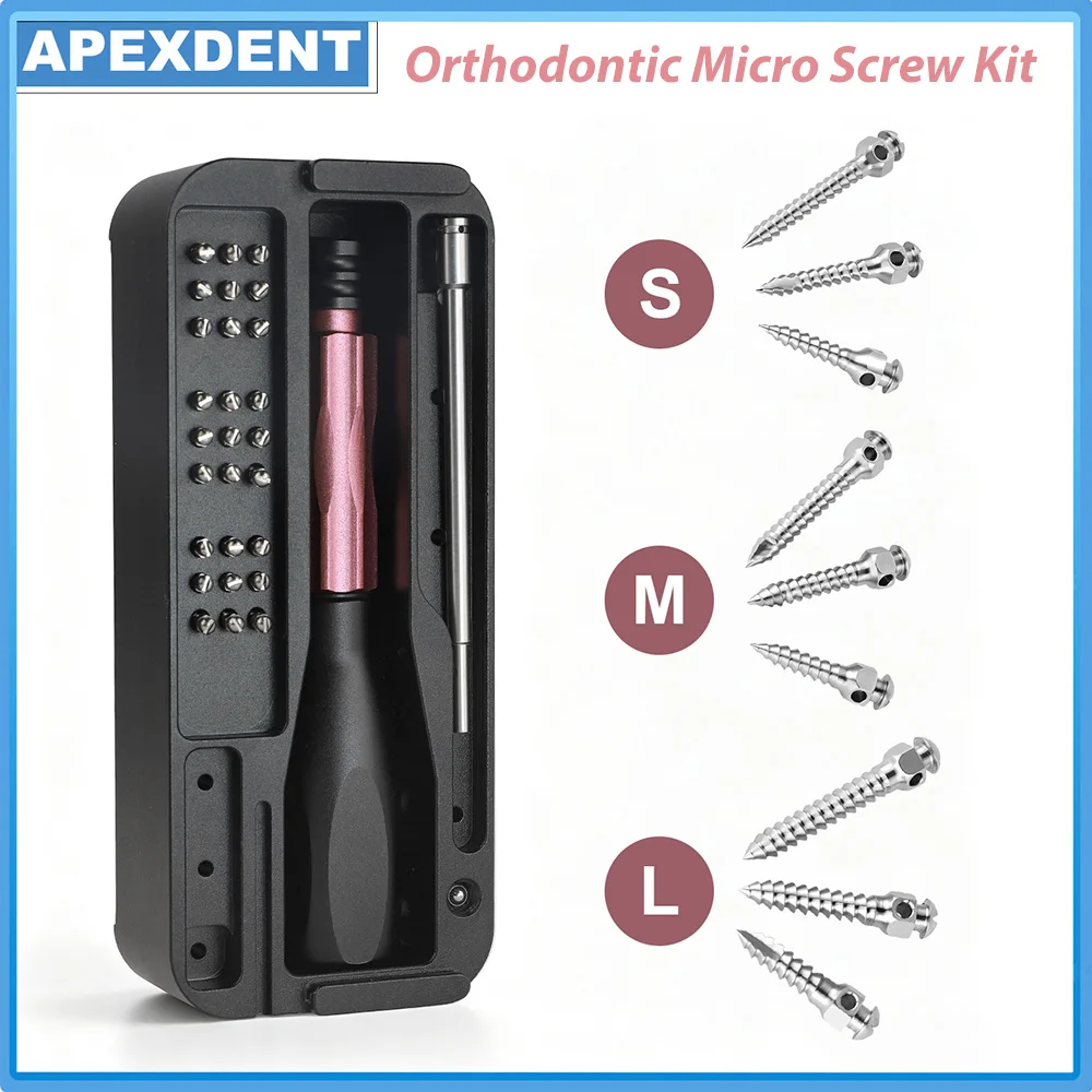 Dental Orthodontic Implant Micro Screw Kit With 27Pcs Multifunctional Screw Self Drilling Screwdriver Dentistry Material