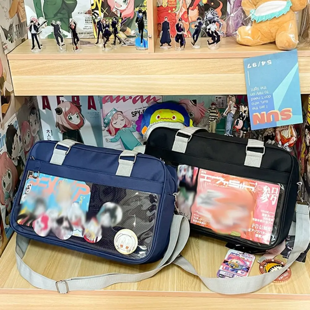 

Zipper Bag JK Uniform Itabag Japanese Preppy Style Ox Cloth Transparent Bags Idol Merchandise Storage Y2k Shoulder Bag Women