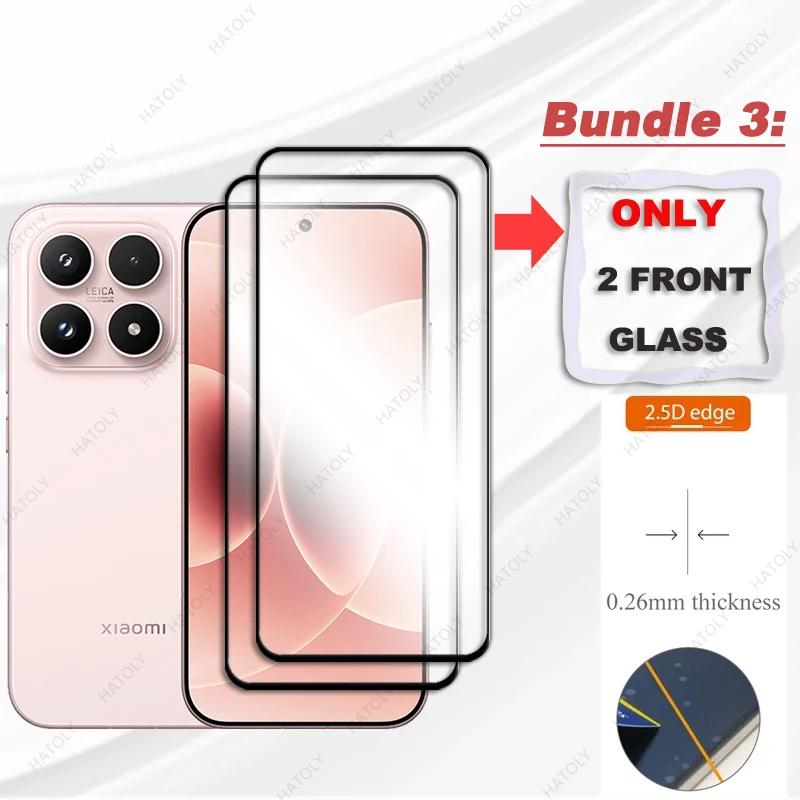 ل Xiaomi 17 زجاج حامي الشاشة ل Xiaomi 17 5G حافة سوداء طبقة رقيقة واقية عدسة الكاميرا حامي ل Xiaomi 17 الزجاج