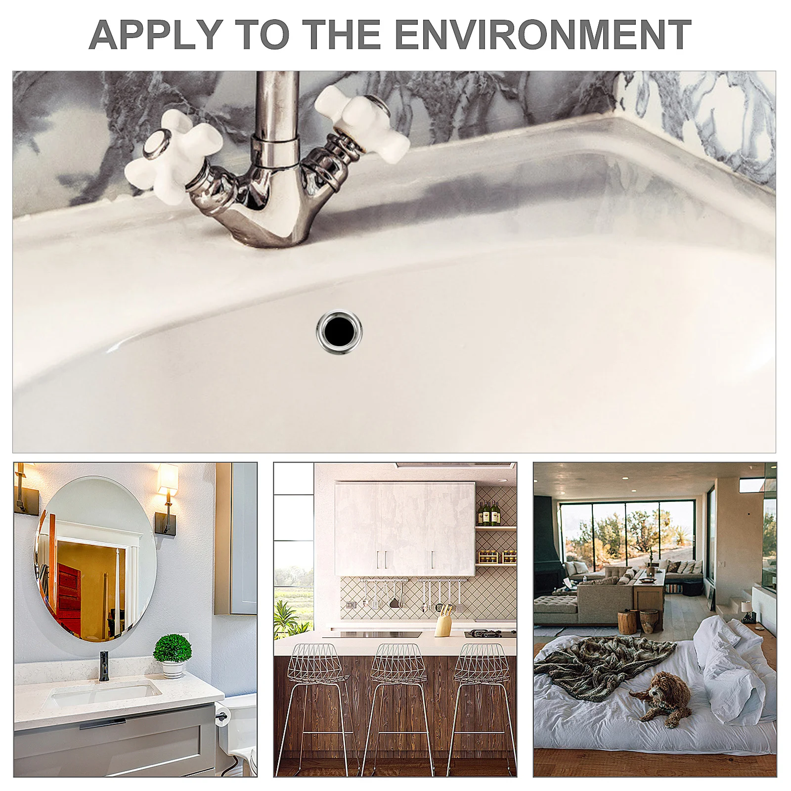 30 قطعة من غطاء فتحة الفائض، حلقة تجاوز الحوض المزخرفة، حواف ناعمة، لا توجد أدوات مطلوبة لاستخدام الحمام #3