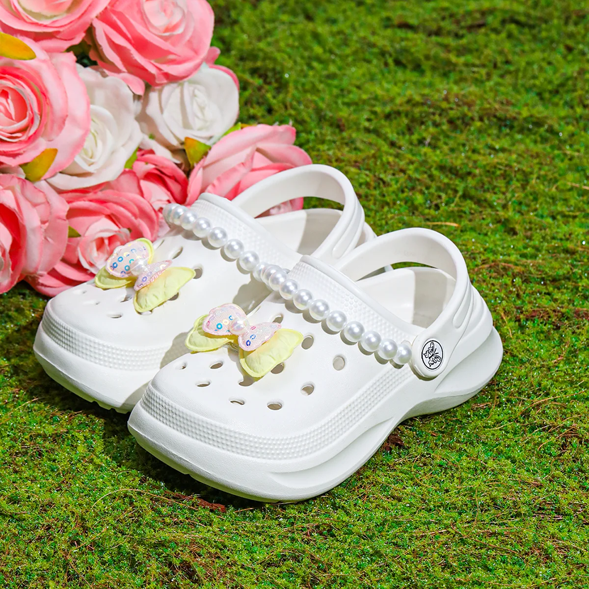 

Kids Slip-On Clogs and Mules - Breathable, Waterproof, EVA Garden Shoes with Decorative Chain for Beach and Everyday Wear 168