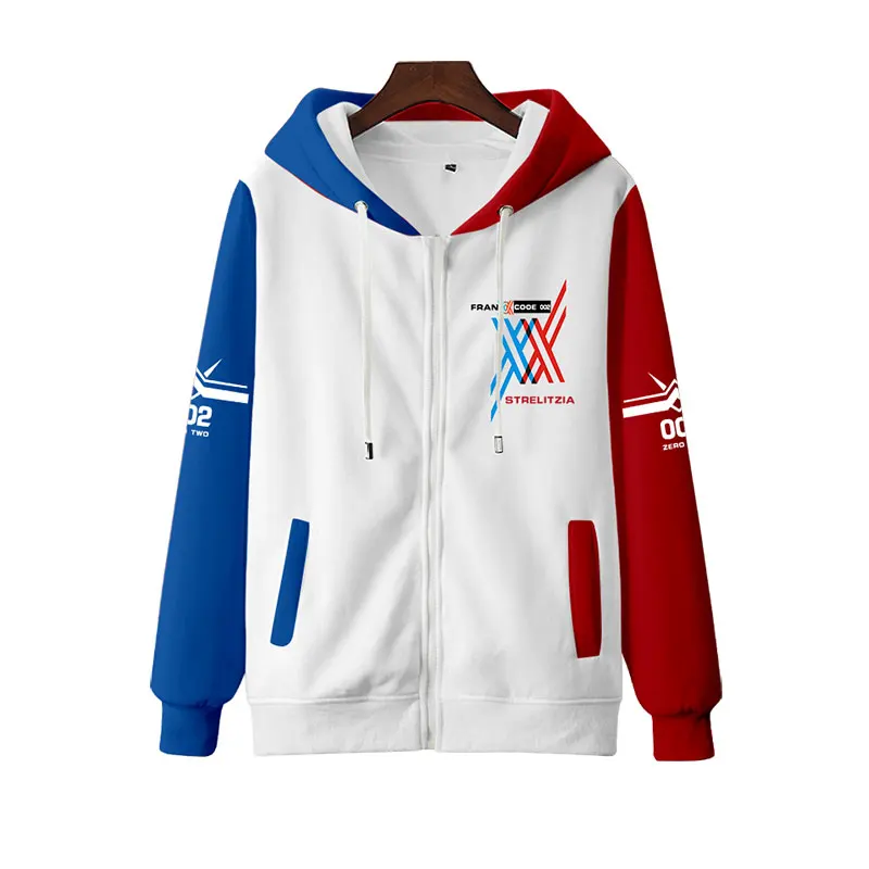 Darling in the franxx Sweater National Team 02 Anime Surrounding Velvet Zipper Coat Clothing COS