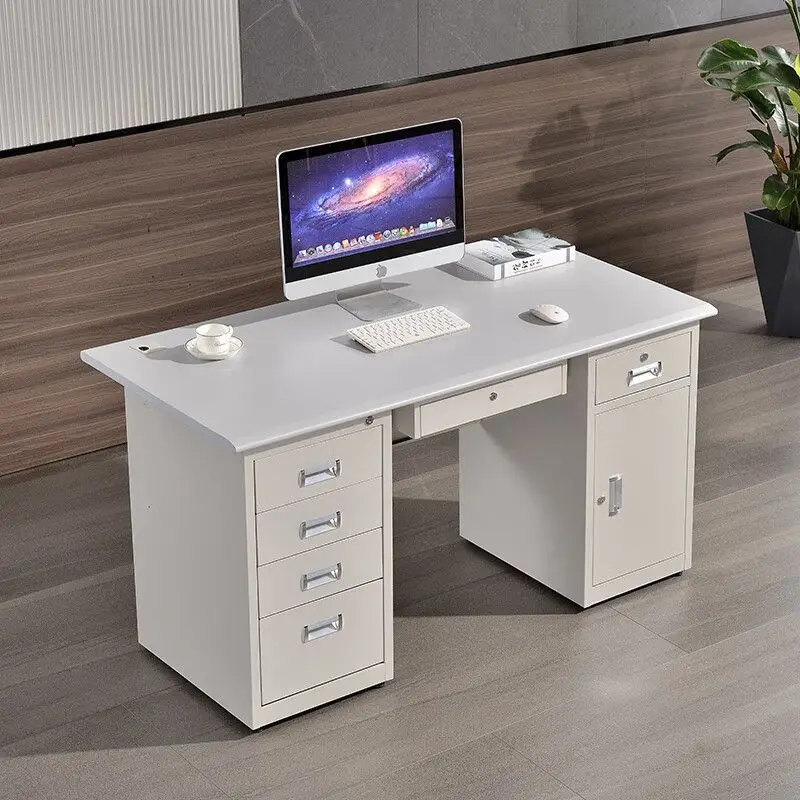 스틸 책상 사무실 컴퓨터 책상 단일 서랍 책상 의사 진단 의료 작업대 잠금장치 포함