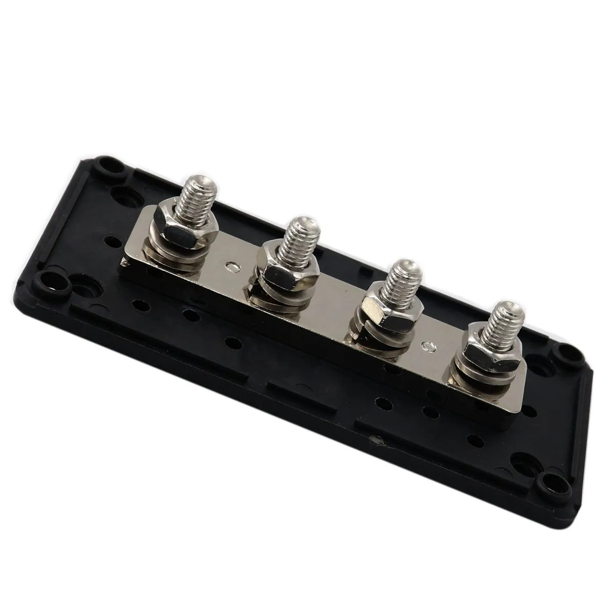 Heavy Duty Bus Bar 300A 4 M8 Terminal Studs Glass Fiber Reinforced Nylon Power Distribution Block for Car Boat
