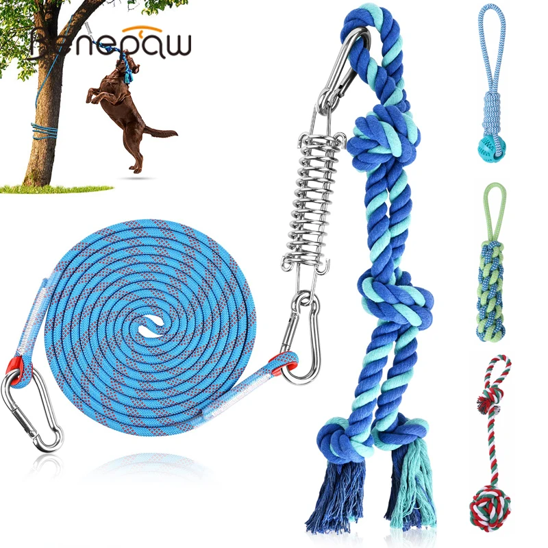 

Benepaw Bungee Dog Toys Interactive Exercise Spring Pole Tug Of War Pet Tree Tug Toy Durable Rope Muscle Builder Reduce Boredom