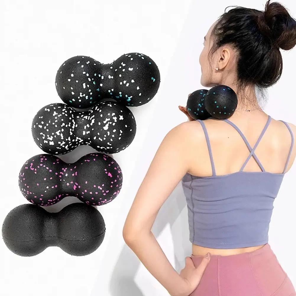 Yoga Massage Roller Ball Peanut Double Lacrosse Spiky Fasciitis Balls Back Ball For Plantar Relief Mobility Myofascial Pain