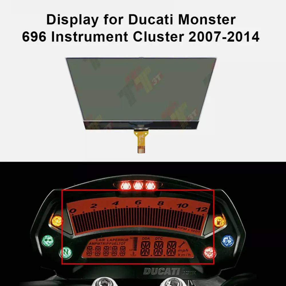 LCD Display for Ducati Monster 696, 795, 796 and 1100 Speedometer Gauge  allway-auto-us