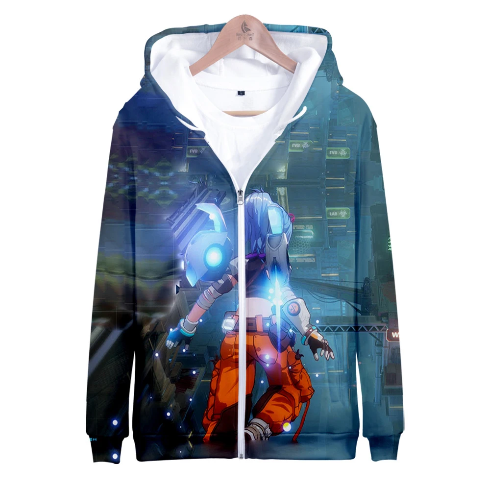 Hoodie unissex de manga comprida com zíper, Tower of Fantasy Game, roupas 3D, moletom Harajuku, streetwear estilo casual, homens e mulheres, 2022