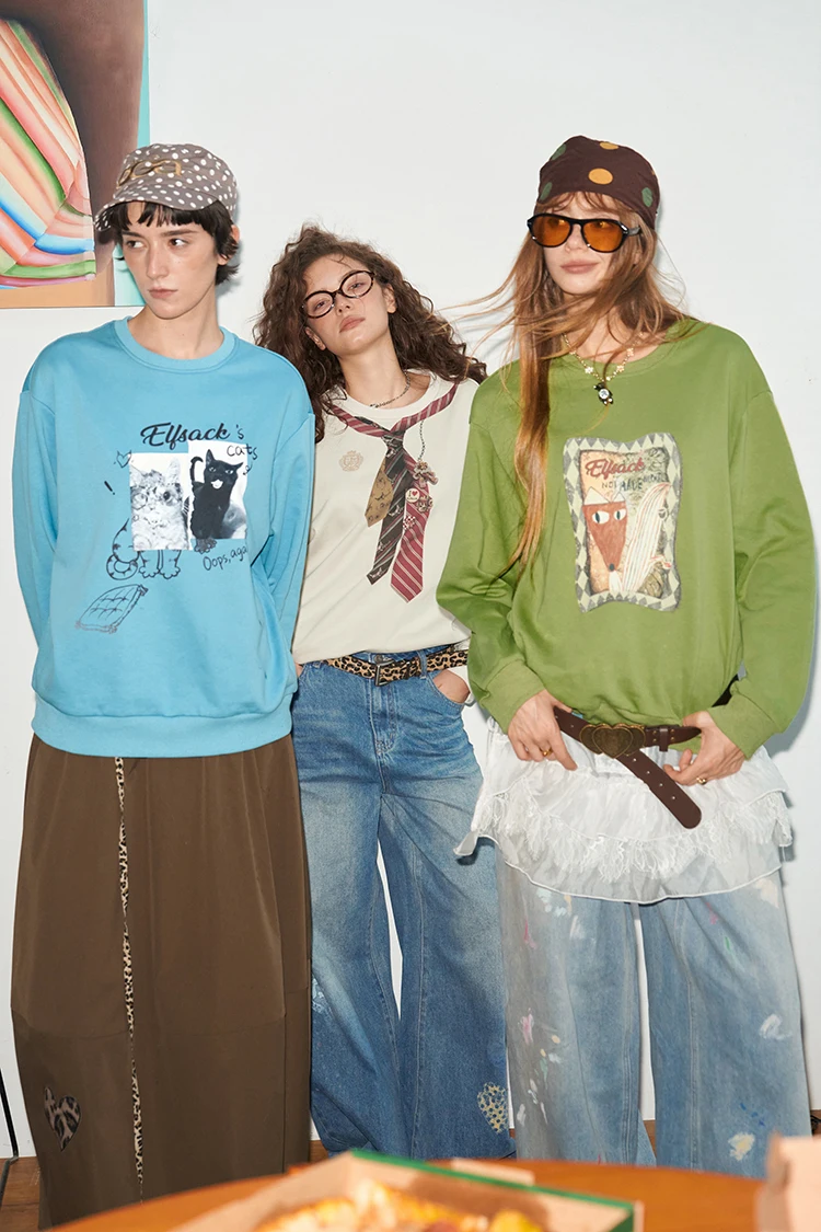 ELFSACK Damen-Sweatshirt mit Grafik- und Slogan-Print, Alltags-Outdoor-Oberteil – Detail 2
