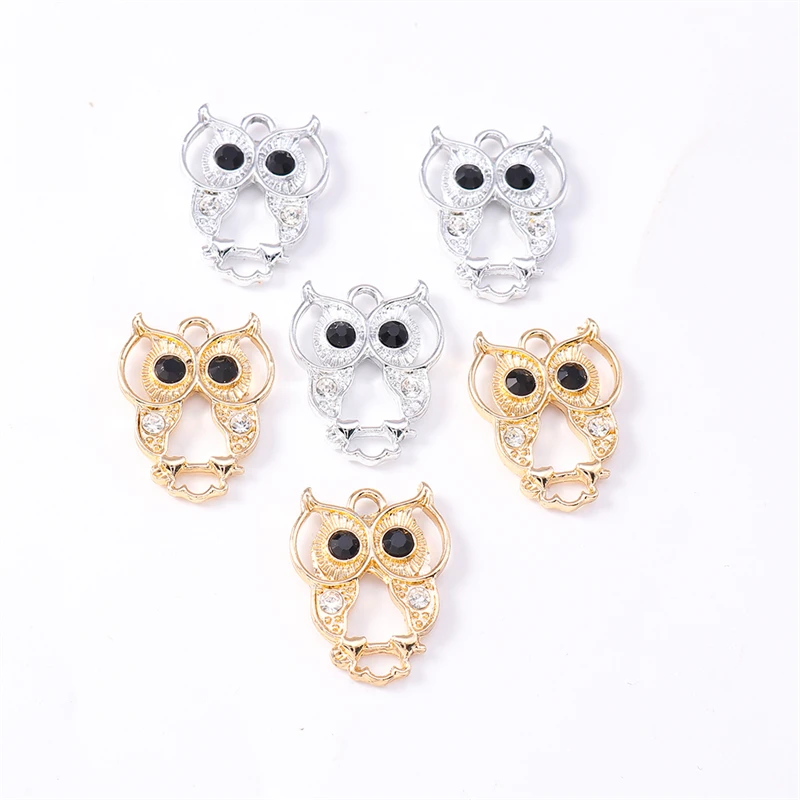 

Duarte 20Pcs/Lot Cartoon Animal Charms Crystal Alloy Owl Charms Pendants for Jewelry Making Necklaces Earrings DIY Crafts Supply