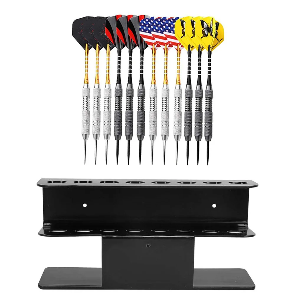 

8 Darts Wall Display Rack Acrylic Dart Holder Non-slip Holds Up 17x4.5x7.3cm Home Darts Plastic Tip Set Darts storage box ﻿