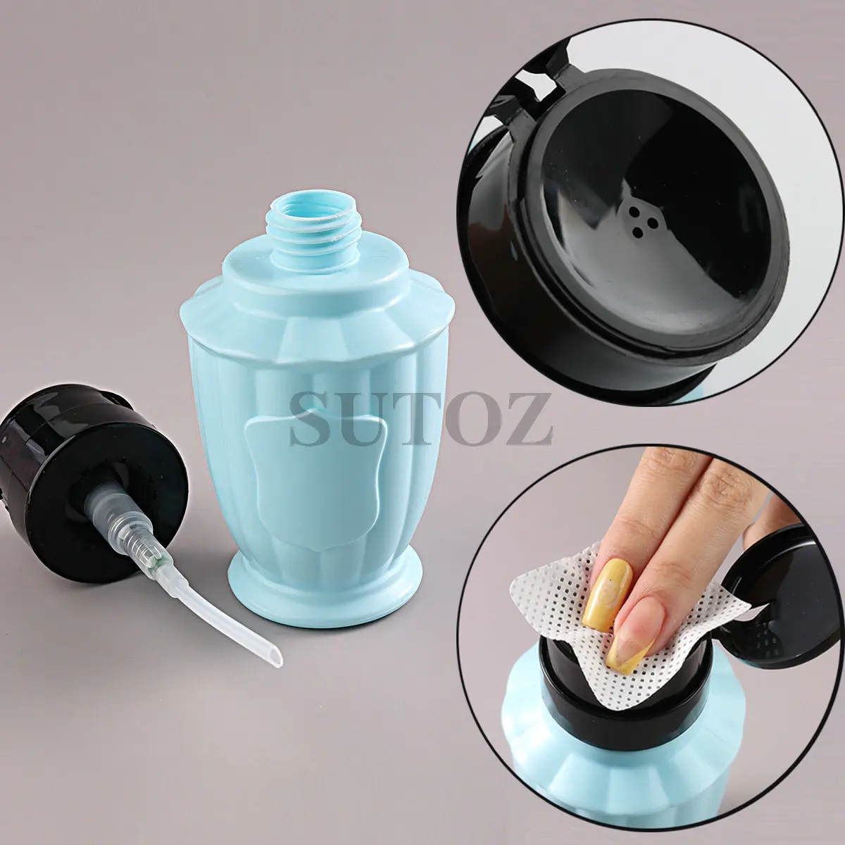 Bottiglia di rimozione dello smalto per unghie plastica pressa vuota Dispenser per pompa trasparente smalto per Gel UV liquido portatile per strumento di pulizia per Manicure NTA