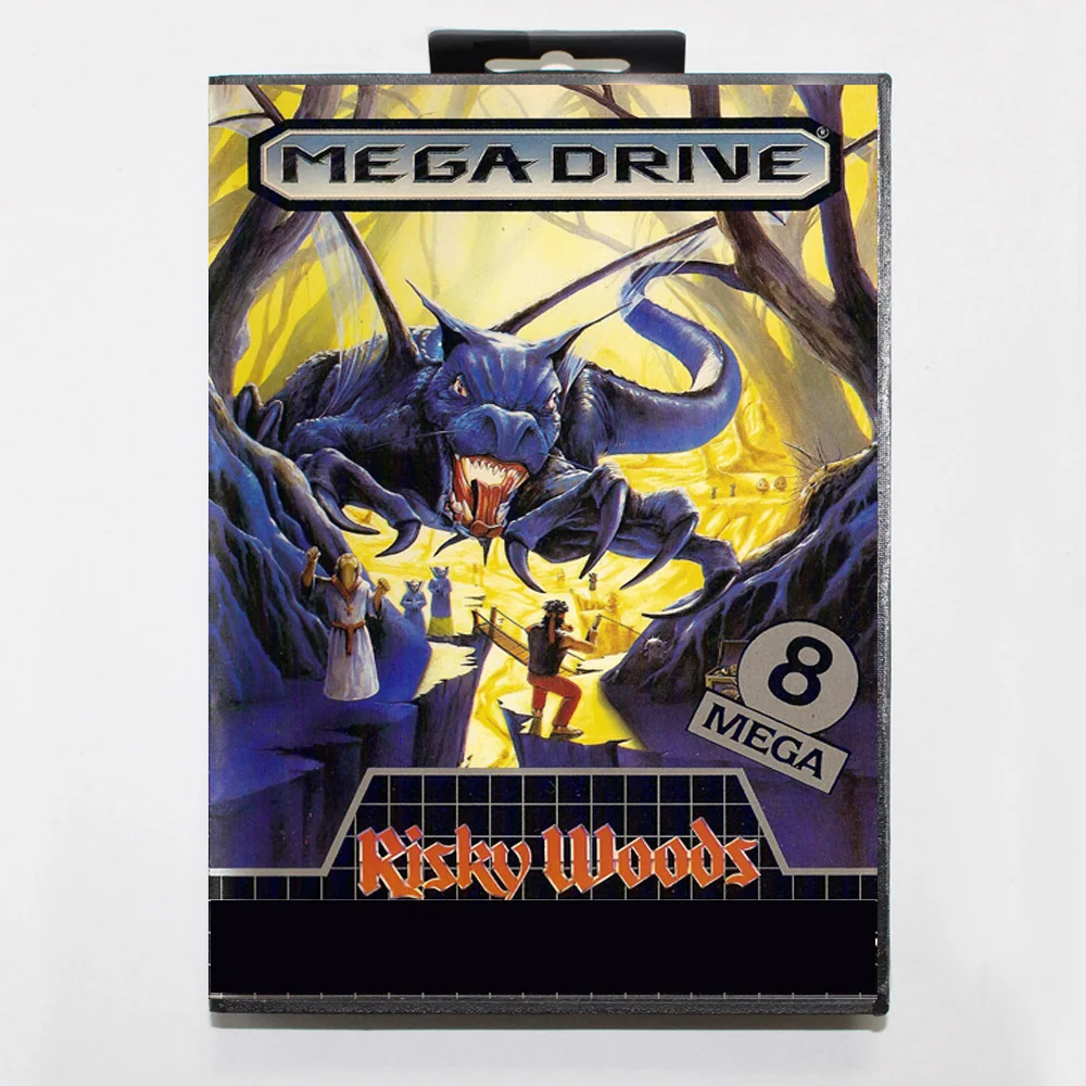 Tarjeta de juego Risky Woods MD, cubierta BR de 16 bits para cartucho de consola de videojuegos Sega Megadrive Genesis