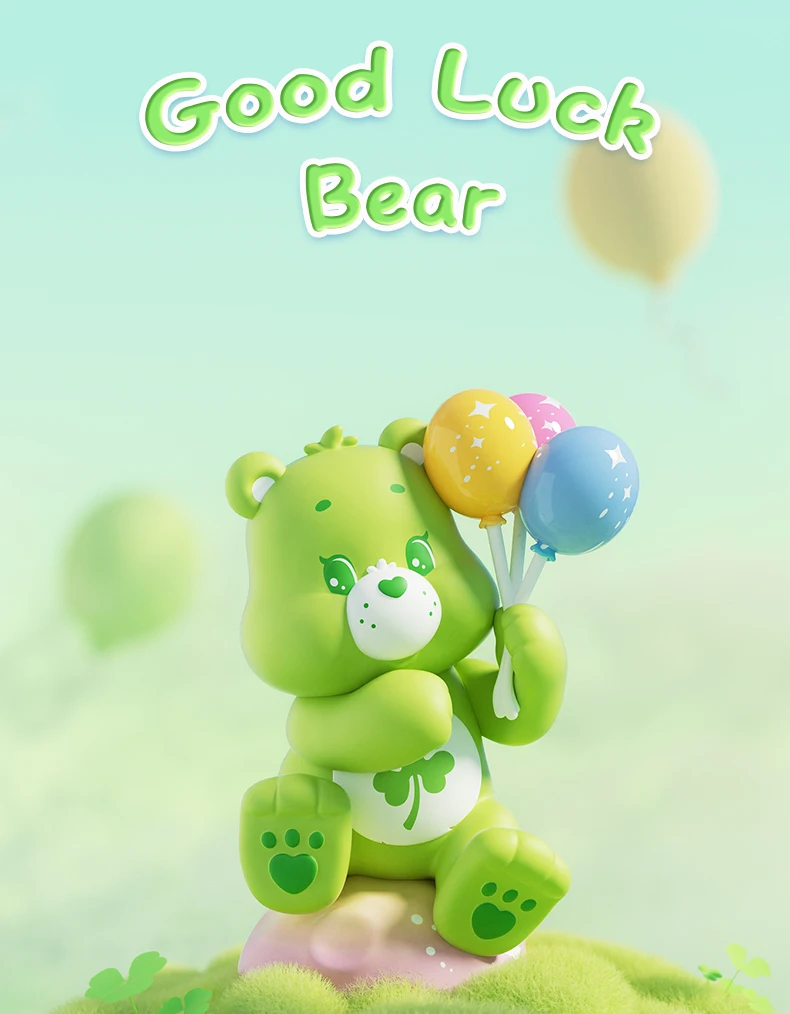 FUNISM CARE BEARS Série Healing Planet Caixa Surpresa Colecionável com Revestimento Perolado que Brilha no Escuro Decoração de Mesa para Adolescentes