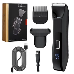 RESUXI 351 2 in 1 Hair Trimmer Men's Body Grooming Clipper Groin Pubic Epilator Ceramic Blade Waterproof Male Razor Shaver