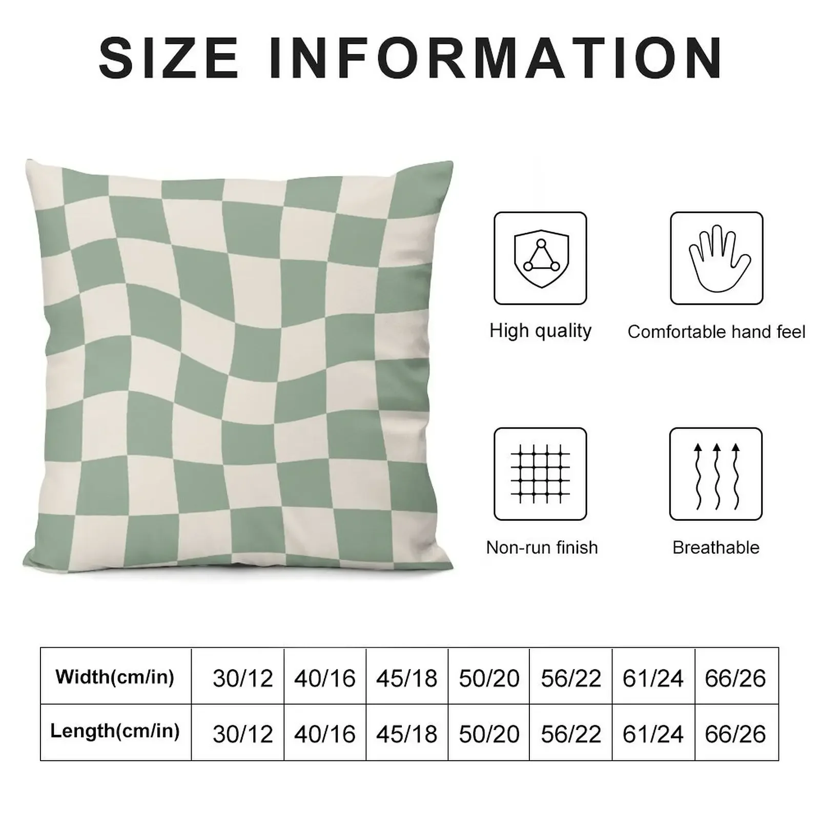 Sage Green Warped Checkered Pattern Checkerboard Throw Pillow Cushions For Decorative Sofa bed pillows pillow