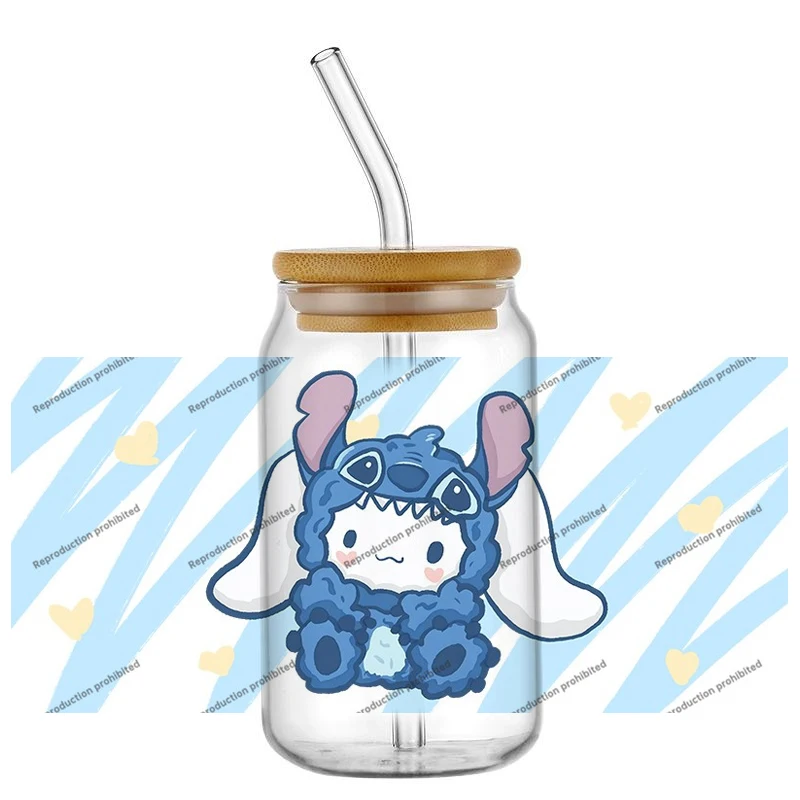 

New Design Hello kitty Birthday Gift UV DTF Cup Mug Wraps Car Sticker Mario DIY Deca For 16oz Libbey Glass Creative Cup Label