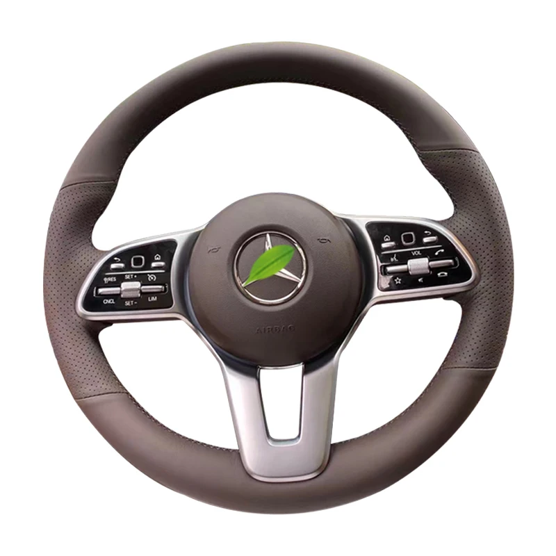 

Hand Sewing Car Steering Wheel Cover for Mercedes Benz A-Class W177 B-Class W247 C-Class W205 CLS-Class Genuine Leather