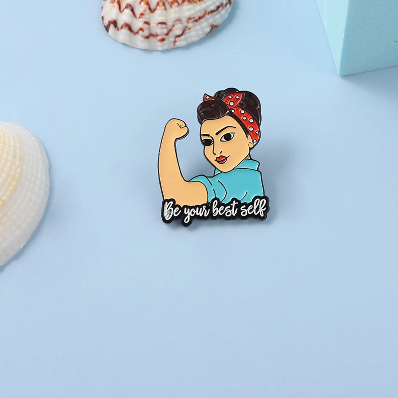 Be Your Best Self Enamel Pin Women Powers Brooch Clothes Lapel Badges Cap Bag Creative Feminism Jewelry Gift for Friends