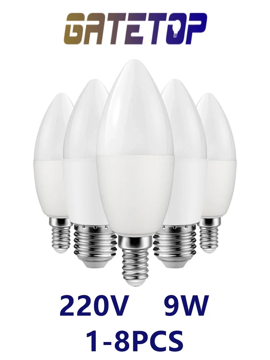 LED-Säulenlampe, Kerzenlampe, AC220V, T37 C37, 9 W, E27, E14, leistungsstroboskopfrei, geeignet für Downlight-Küchenstudien