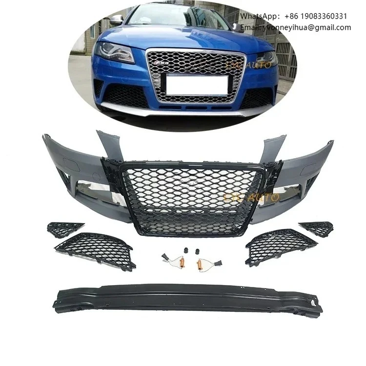 

A4 B8 Facelift RS4 Bumper Auto Front Bumper With Grille Grill For Audi A4 B8 RS4 Bumper From CYC AUTO 2008 2010 2012
