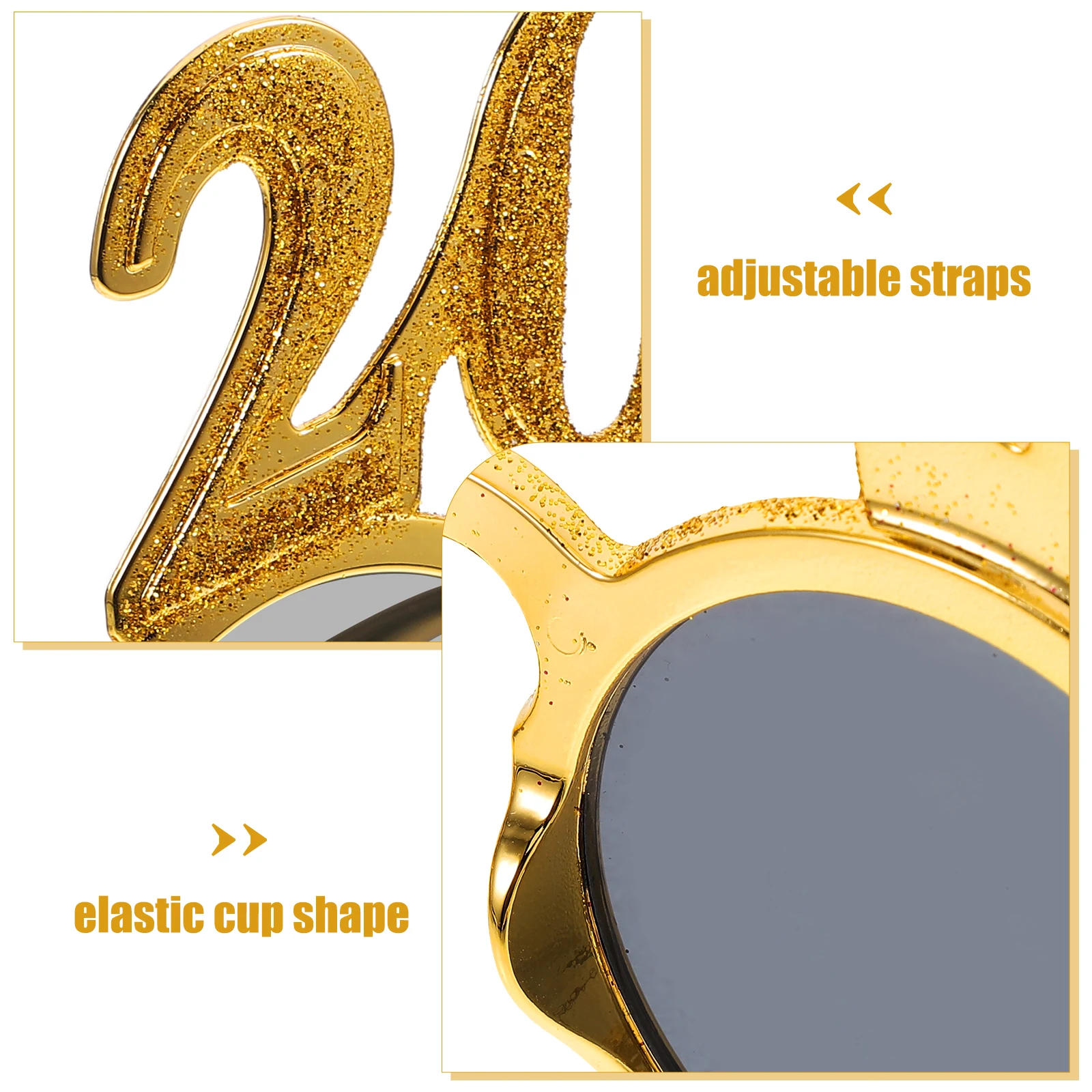 

New Year Digital Glasses 2025 Plastic Sunglasses Golden Props Party Eyewear Cool Design Comfortable Christmas Supplies Number