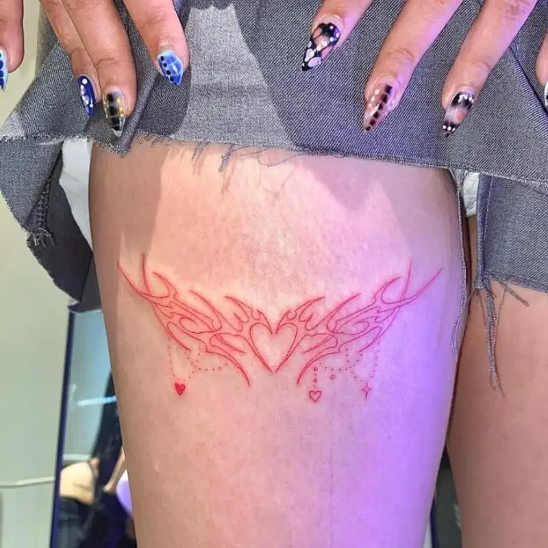 Tatuaje de súcubo Sexy, conjunto de pegatinas, tatuaje falso duradero para mujer, Hotwife, tatuaje temporal, Tatuajes artísticos para Abdomen, Tatuajes impermeables