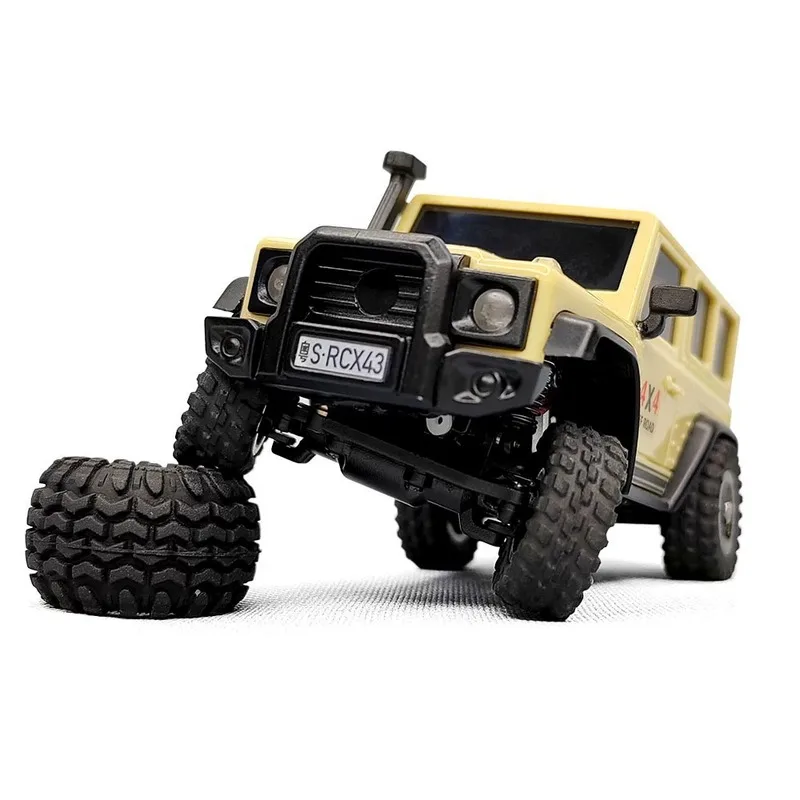 X43 Off Road 1/43 Mini Simulazione Veicolo da arrampicata a tempo pieno a quattro ruote motrici Allarme a bassa tensione Modello di telecomando Auto giocattolo