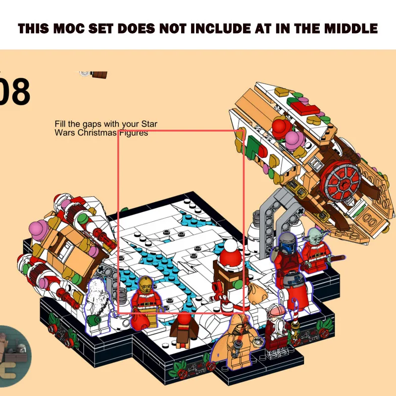 MOC-238933 Peperkoek Ruimte Bouwsteen Model Moc Peperkoek Ruimte Creatieve Geschenken Ruimteschip Blokken Peperkoek Ruimte Wars