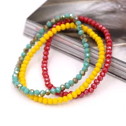 5 Pieces Colorful Crystal Beaded Bracelets Fashion Women Wrist Jewelry Multicolor Bracelet Bohemian Accessories Gifts Wholesale