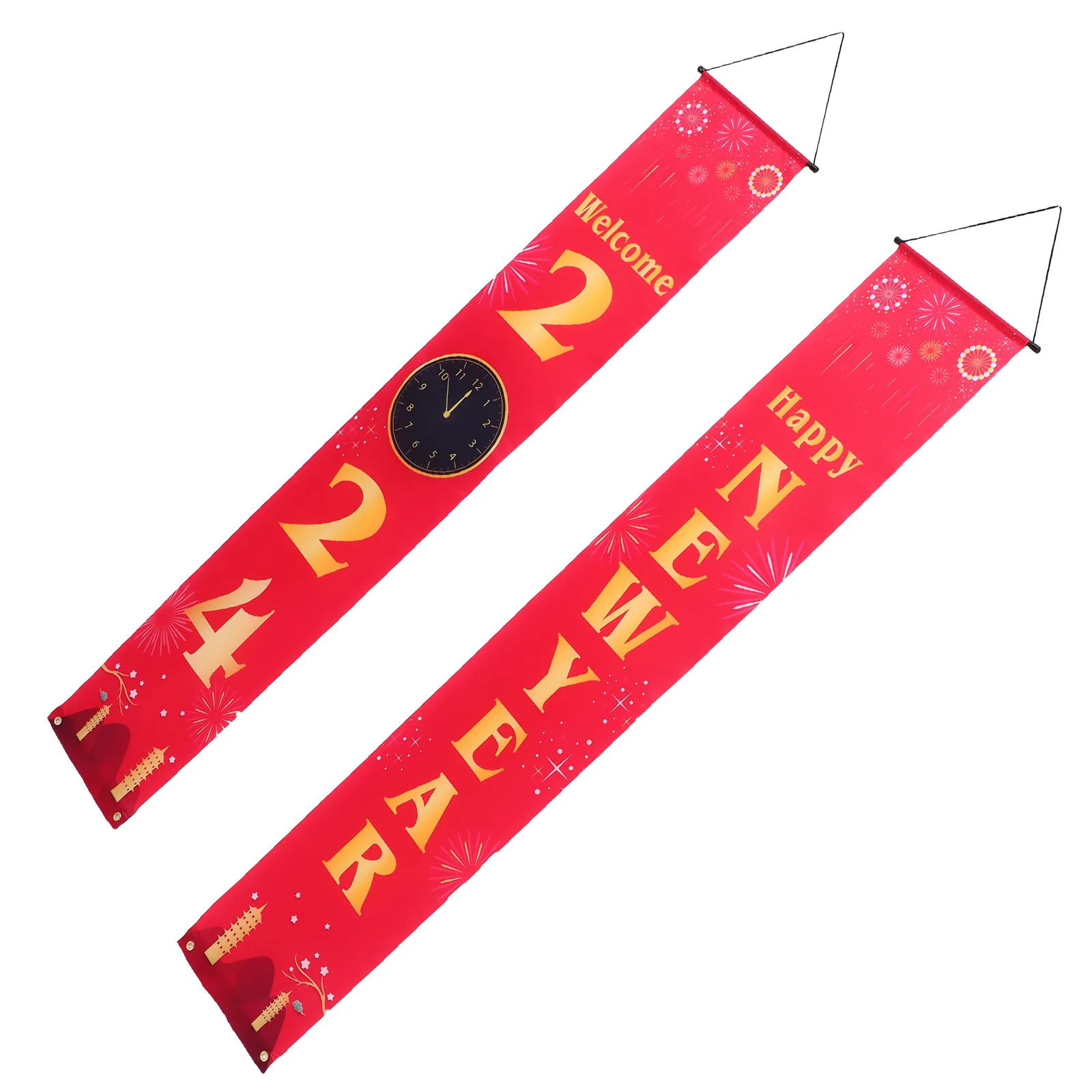 

1 Pair New Year Door Hanging Decoration 2024 Festive Couplets For Indoor Outdoor Home Porch Party Background Wall Banner Holiday