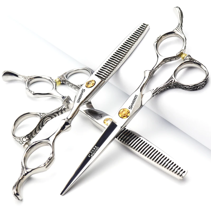 

6 inch Barber Shop Professional Hair Scissors, Flat Cutting, Scarless Teeth Cutting, Hair stylist, Authentic Cutting Tools.