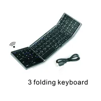 Triple Folding Keyboard Second Folding Keyboard Wireless Bluetooth Numeric Keypad Rechargeable for IOS Android Windows Ipad