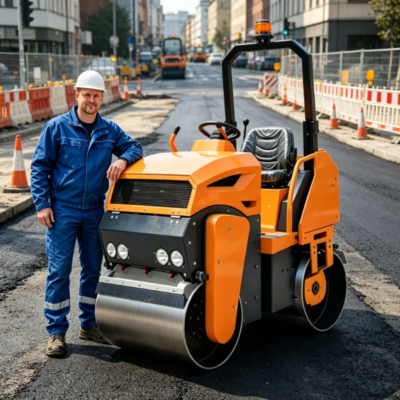 Full Hydraulic Double Drum Vibratory Road Roller 4 Ton Asphalt Compactor For Construction Mini Compactor Roller Machine