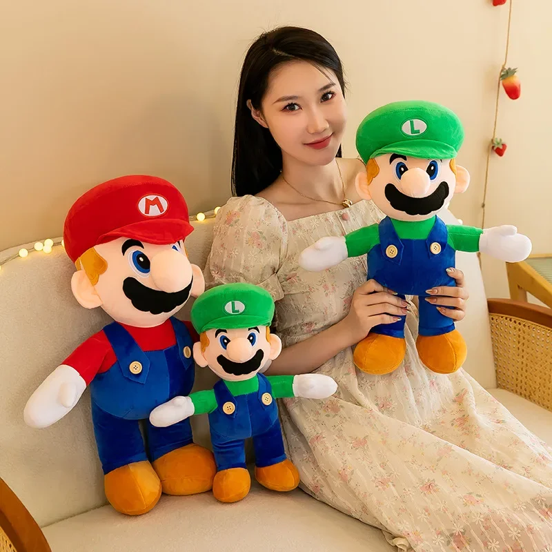 Hot 80 cm Grote Maat Super Marios Bros Knuffel Game Anime Luigi Pluche Pop Leuke Knuffels Gevulde Poppen Kinderen verjaardagscadeau