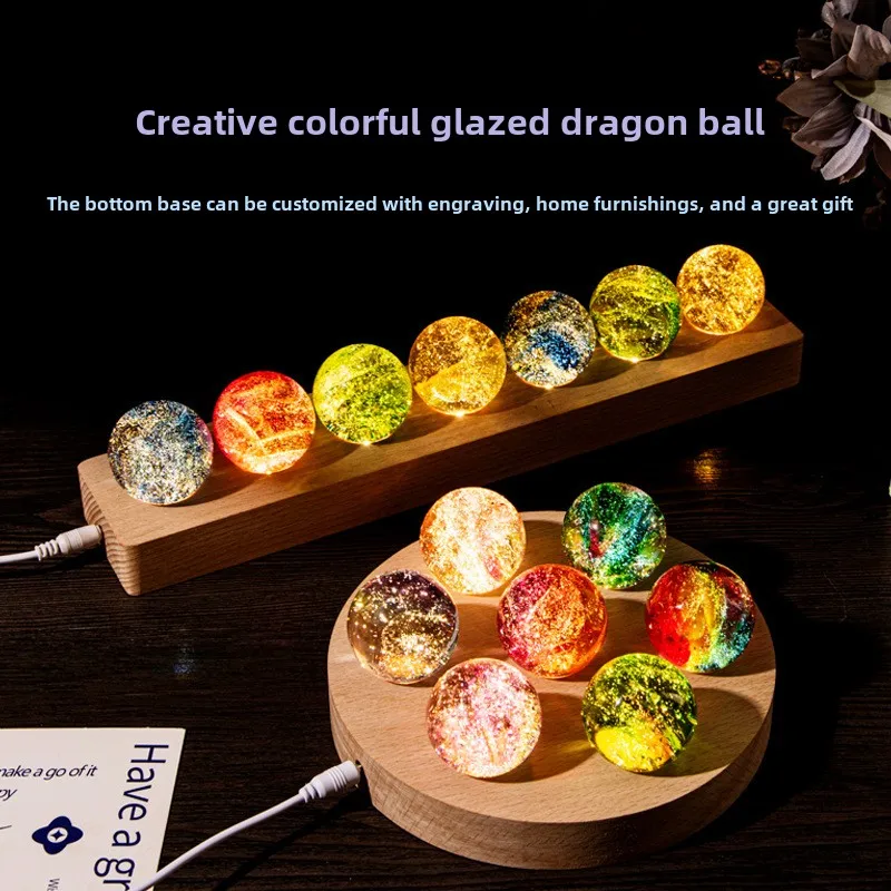 Crystal Colored Glaze Ball Luminous Dragon Beads Glass Decoration Sphere Creative Gifts Astronomy Souvenirs Home Decor Ornament