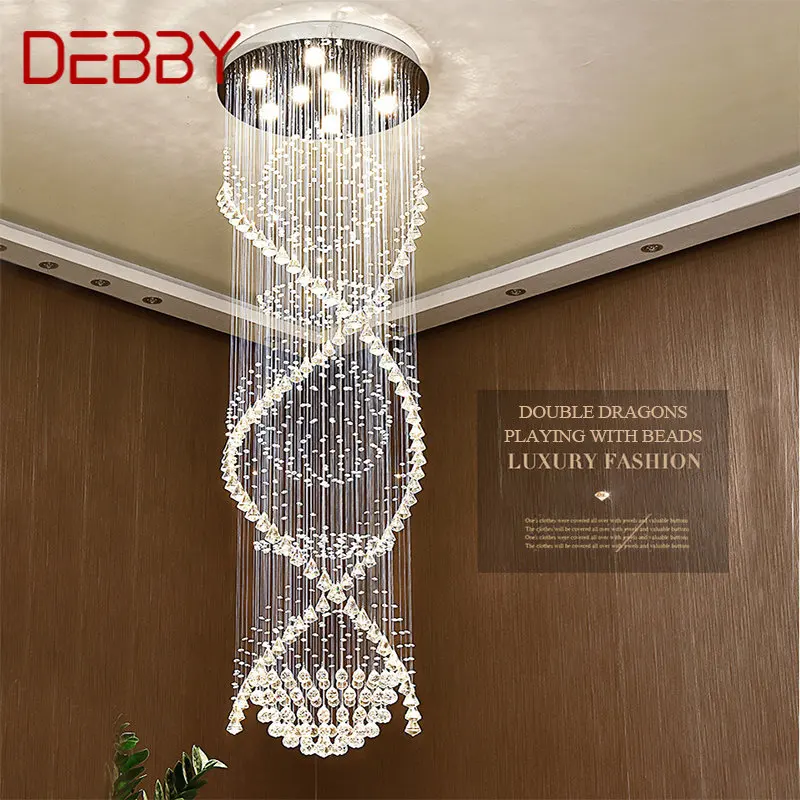 

DEBBY Modern Crystal Pendant Hanging Lamp LED Creative Luxury Chandelier Lights for Home Living Room Villa Staircase