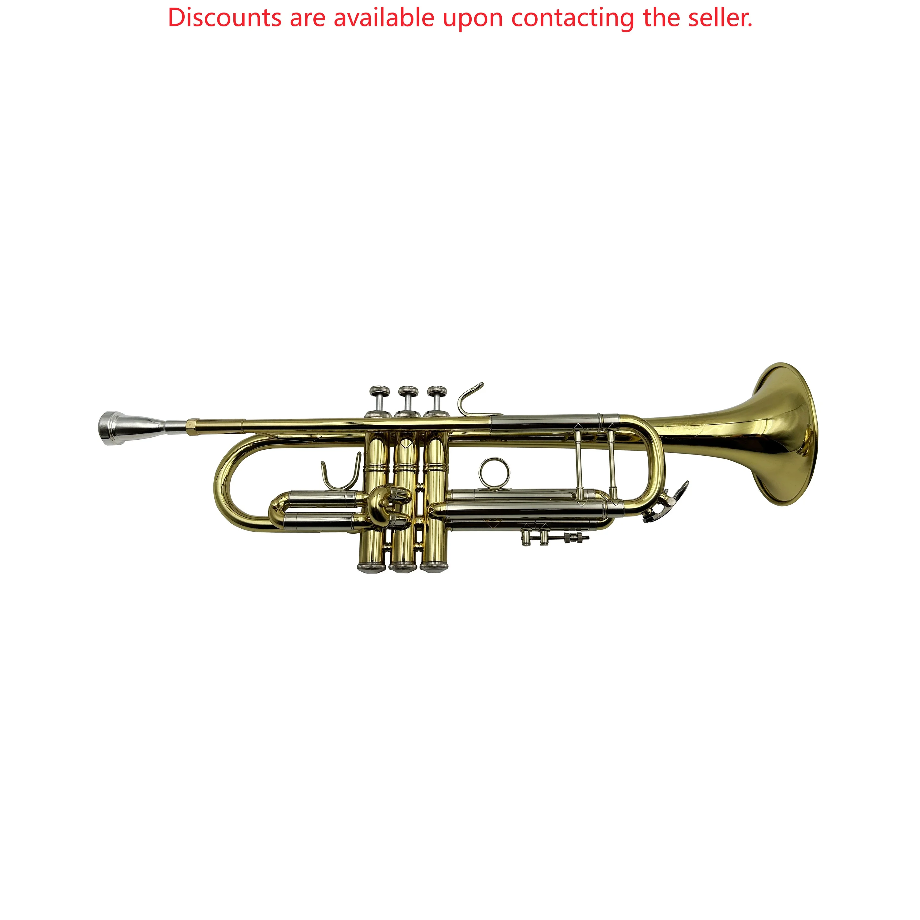 

Professional BB Tone Trumpet JYTR409 OEM Imitation Gold Trompetta with Brass Body and Gold Lacquer Surface