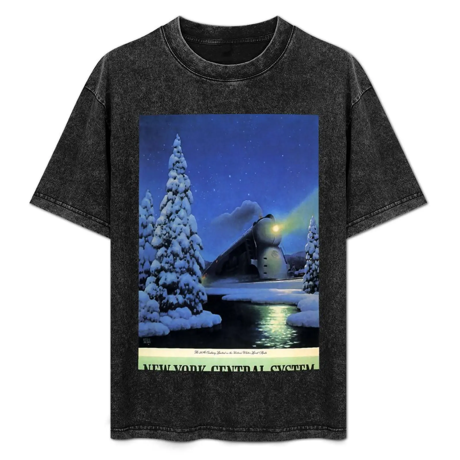 

New York Central System vintage travel poster T-Shirt Clothing summer 2025 luxury clothing labubu mens plain t shirts